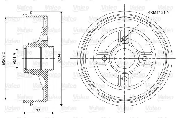Тормозной барабан VALEO 237008 (фото 1)