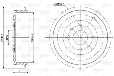 Тормозной барабан VALEO 237021