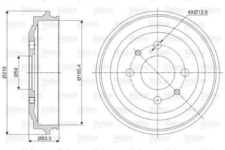 Тормозной барабан VALEO 237024