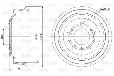 Тормозной барабан VALEO 237028