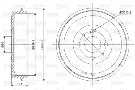 Тормозной барабан VALEO 237036