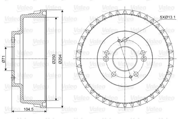 Тормозной барабан VALEO 237039 (фото 1)