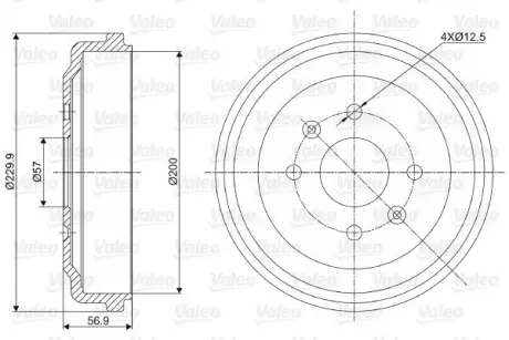 Тормозной барабан VALEO 237041