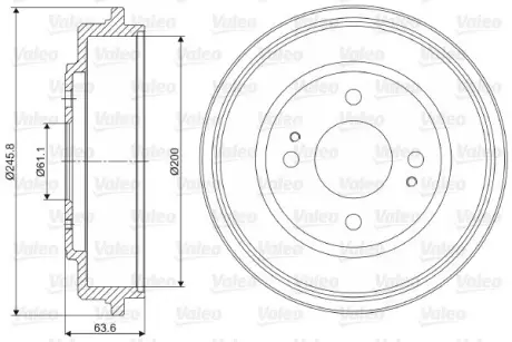 Тормозной барабан VALEO 237043
