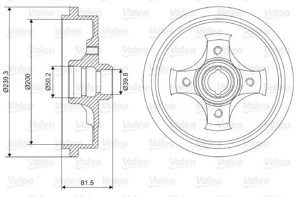 Тормозной барабан VALEO 237049 (фото 1)