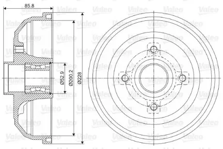 Тормозной барабан VALEO 237058