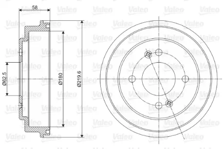 Тормозной барабан VALEO 237059