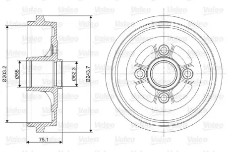 Тормозной барабан VALEO 237062