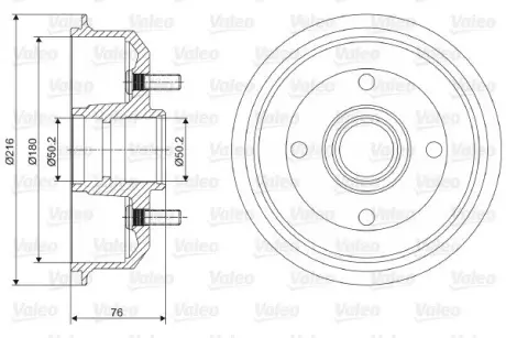 Тормозной барабан VALEO 237066