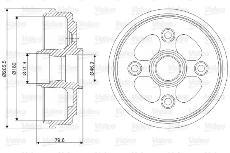 Тормозной барабан VALEO 237067