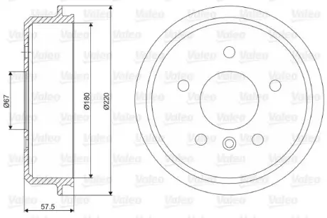 Тормозной барабан VALEO 237068