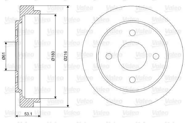 Тормозной барабан VALEO 237075 (фото 1)
