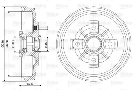 Тормозной барабан VALEO 237077