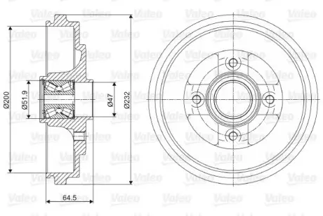 Тормозной барабан VALEO 237079