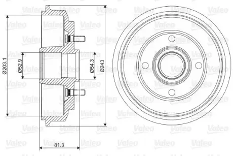 Тормозной барабан VALEO 237088