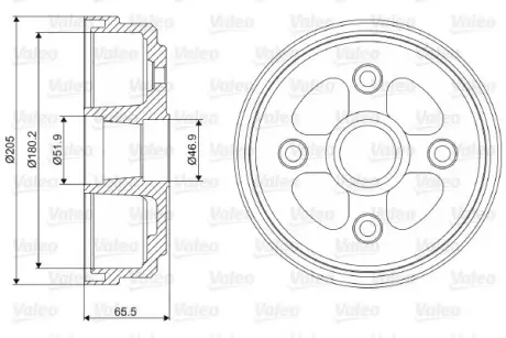 Тормозной барабан VALEO 237111