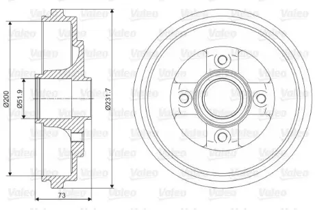 Тормозной барабан VALEO 237114