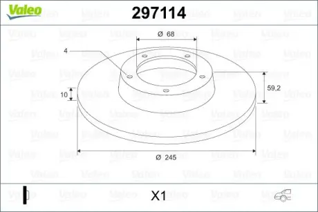 Тормозной диск VALEO 297114