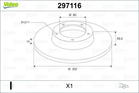 Тормозной диск VALEO 297116