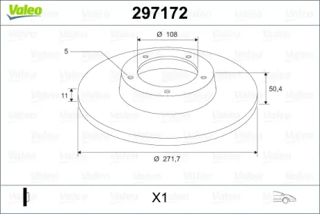 Тормозной диск VALEO 297172