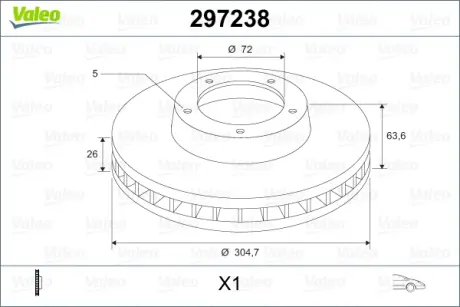 Тормозной диск VALEO 297238