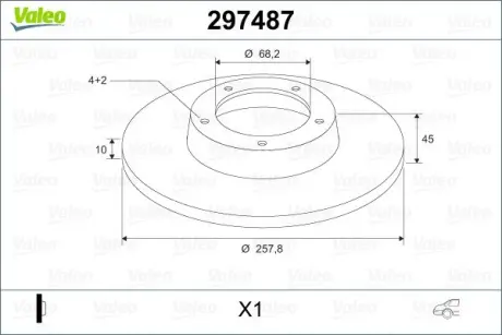 Тормозной диск VALEO 297487
