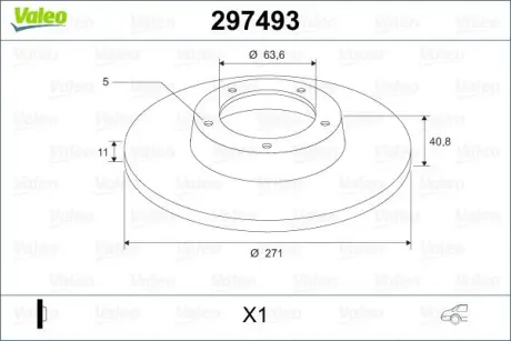 Тормозной диск VALEO 297493