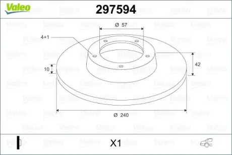 Тормозной диск VALEO 297594