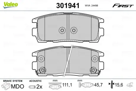 Гальмівні колодки First CHEVROLET/OPEL Captiva/Antara "R "06>> VALEO 301941