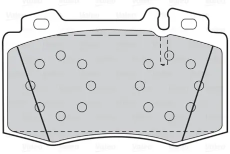Гальмівні колодки дискові MERCEDES C-Class/CLK/CLS/E-Class/S-Class/SL/SLK "1,8-6,0 "F "92-12 VALEO 302044