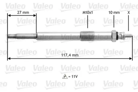 Glow plug. Свеча накаливания VALEO 345143