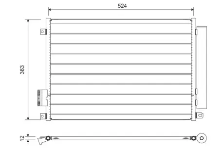 Радіатор кондиціонера FIAT 500/PANDA 0.9-1.3 09- VALEO 814155