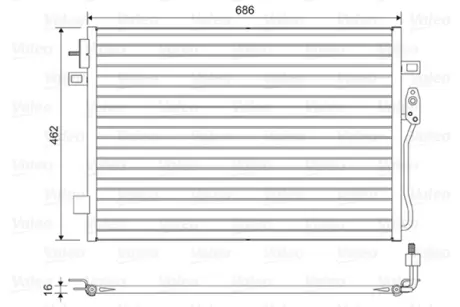 Радіатор кондиціонера Fiat Freemont 2.0/2.4JTD 11- VALEO 814453