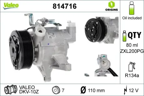 Компресор кондиціонера VALEO 814716