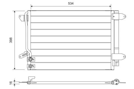 Радіатор кондиціонера BEETLE/JETTA 1.2-2.0 10-19 VALEO 822751