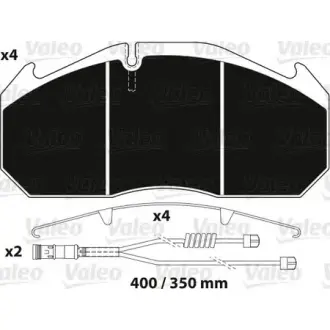Колодки гальмівні 249x118, 1x28 VALEO 882216