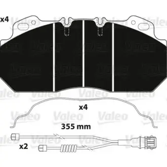 Колодки гальмівні 249x110x28 VALEO 882217