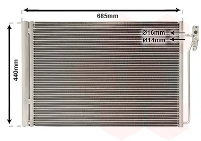 Конденсор кондиціонера RANGE ROVER ALL 02- (Van Wezel) VAN WEZEL 02005182