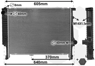 Радіатор охолодження двигуна BMW 3 E36 325 TDS AT 93+ (Van Wezel) VAN WEZEL 06002167