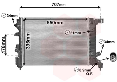 Радіатор охолодження CHEVROLET AVEO 6/11 > 14 (вир-во Van Wezel) VAN WEZEL 08002047
