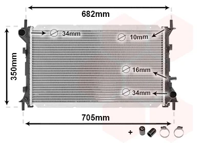 Радіатор охолодження FORD FOCUS 10/98 > 11/04 (вир-во Van Wezel) VAN WEZEL 18002265