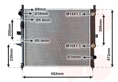 Радіатор охолодження MERCEDES ML-CLASS W163 (98-) (вир-во Van Wezel) VAN WEZEL 30002271