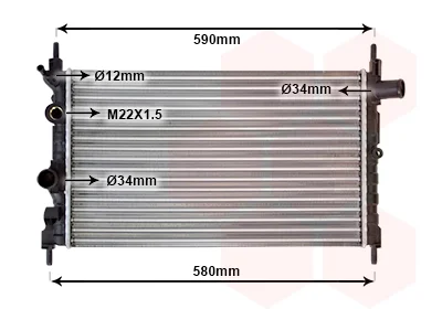 Радіатор охолодження двигуна KAD E/COMB A 13/14/16 90- (Van Wezel) VAN WEZEL 37002150