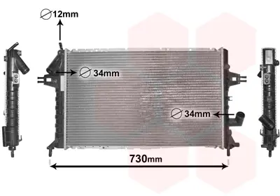 Радіатор охолодження двигуна ASTRAG 1.7TD MT +--AC 00- (Van Wezel) VAN WEZEL 37002294