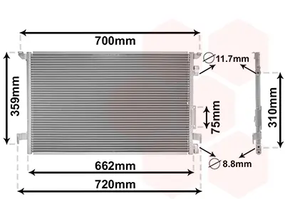 Конденсор кондиціонера VECTRA C-SIGNUM NT-DIES (Van Wezel) VAN WEZEL 37005333