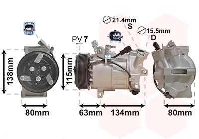 Компресор кондиціонера RENAULT CAPTUR / CLIO 05/13>20 (Van Wezel) VAN WEZEL 4301K703