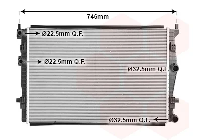 Радіатор охолодження AUDI A3/ VOLKSWAGEN CADDY/TOURAN/T-ROC 10/17+ (вир-во Van Wezel) VAN WEZEL 58012733