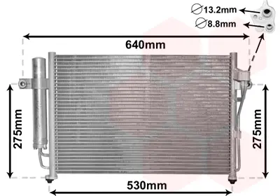 Конденсор кондиционера HYUNDAI GETZ MT ALL 02- (Van Wezel) VAN WEZEL 82005087