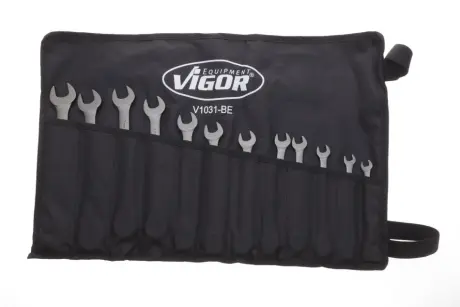 Набір ключів ріжково-накидних з тріскачкою 8-19 мм 12 од. BLACK EDITION VIGOR V1031-BE