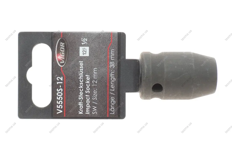 Головка торцева ударна 1/2" 12 мм VIGOR V5550S-12 (фото 1)